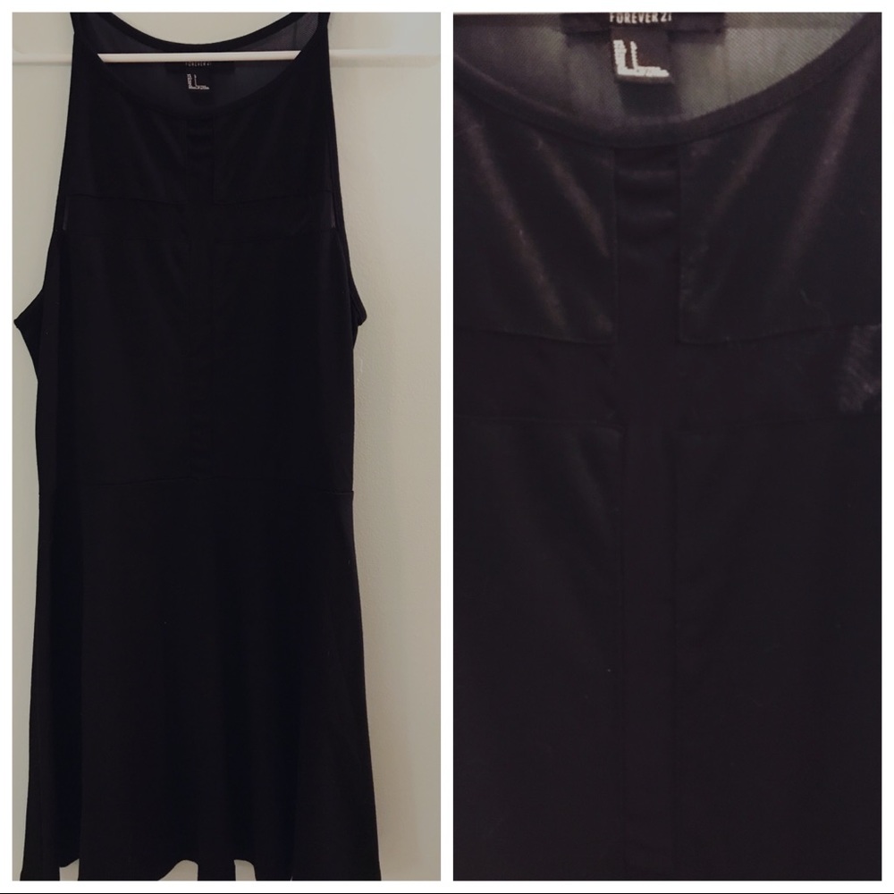Cross mesh front dress
